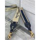 Replica falso Dior Tracolla con Ricamo Anello Tela Blu Riproduzione Fedele falso Dior Tracolla con Ricamo Anello Tela Blu imitazioni