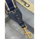 Replica falso Dior Tracolla con Ricamo Anello Tela Blu Riproduzione Fedele falso Dior Tracolla con Ricamo Anello Tela Blu imitazioni