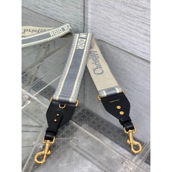 Replica falso Dior Tracolla con Ricamo Anello Tela Grigio Riproduzione Fedele falso Dior Tracolla con Ricamo Anello Tela Grigio imitazioni
