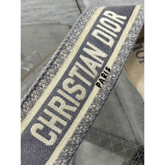 Replica falso Dior Tracolla con Ricamo Anello Tela Grigio Riproduzione Fedele falso Dior Tracolla con Ricamo Anello Tela Grigio imitazioni