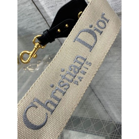 Replica falso Dior Tracolla con Ricamo Anello Tela Grigio Riproduzione Fedele falso Dior Tracolla con Ricamo Anello Tela Grigio imitazioni