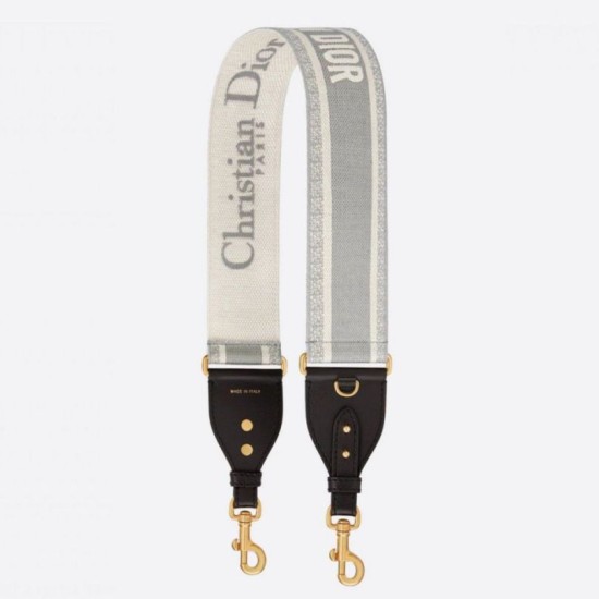 Replica falso Dior Tracolla con Ricamo Anello Tela Grigio Riproduzione Fedele falso Dior Tracolla con Ricamo Anello Tela Grigio imitazioni