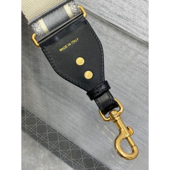 Replica falso Dior Tracolla con Ricamo Anello Tela Grigio Riproduzione Fedele falso Dior Tracolla con Ricamo Anello Tela Grigio imitazioni