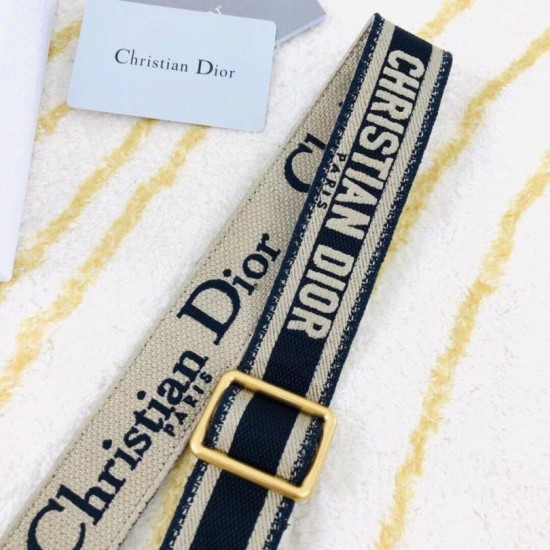 Replica falso Dior Tracolla Regolabile con Ricamo Obliquo Blu Riproduzione Fedele falso Dior Tracolla Regolabile con Ricamo Obliquo Blu imitazioni