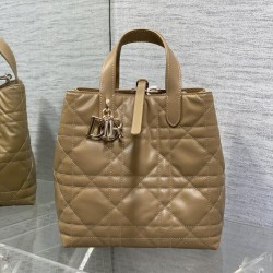 Riproduzione Fedele replica tote verticale Dior piccola/media Dior Toujours marrone imitazioni