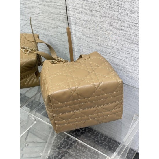 Riproduzione Fedele replica tote verticale Dior piccola/media Dior Toujours marrone imitazioni