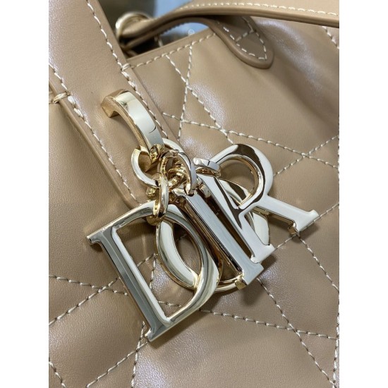 Riproduzione Fedele replica tote verticale Dior piccola/media Dior Toujours marrone imitazioni