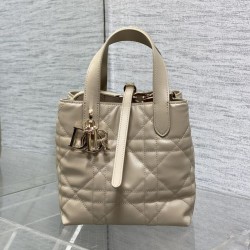 Riproduzione Fedele Imitazione Borsa tote verticale Dior piccola/media Dior Toujours albicocca imitazioni