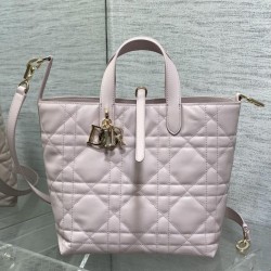 Riproduzione Fedele Borsa Replica tote verticale Dior piccola/media Dior Toujours rosa imitazioni