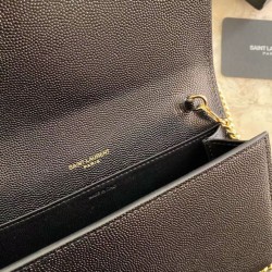 Replica Borsa Portafoglio YSL Saint Laurent WOC Uptown Chain Nero Riproduzione Fedele replica Portafoglio YSL Saint Laurent WOC Uptown Chain Nero imitazioni