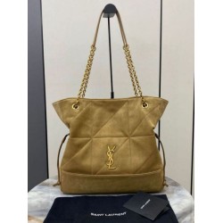 Dettagli perfetti Borse shopping YSL Saint Laurent Jamie 4.3 Pochon grande foglia oro camoscio marrone Dettagli perfetti Borse shopping YSL Saint Laurent Jamie 4.3 Pochon grande foglia oro camoscio marrone