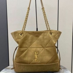 Replica Dettagli perfetti Borse shopping YSL Saint Laurent Jamie 4.3 Pochon grande foglia oro camoscio marrone Riproduzione Fedele Dettagli perfetti Borse Replica shopping YSL Saint Laurent Jamie 4.3 Pochon grande foglia oro camoscio marrone imitazioni