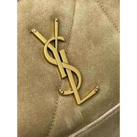 Replica Dettagli perfetti Borse shopping YSL Saint Laurent Jamie 4.3 Pochon grande foglia oro camoscio marrone Riproduzione Fedele Dettagli perfetti Borse Replica shopping YSL Saint Laurent Jamie 4.3 Pochon grande foglia oro camoscio marrone imitazioni