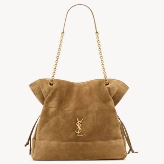 Replica Dettagli perfetti Borse shopping YSL Saint Laurent Jamie 4.3 Pochon grande foglia oro camoscio marrone Riproduzione Fedele Dettagli perfetti Borse Replica shopping YSL Saint Laurent Jamie 4.3 Pochon grande foglia oro camoscio marrone imitazioni