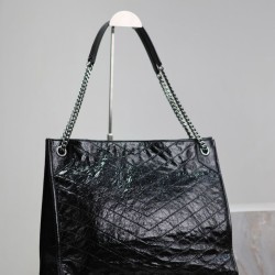Replica Dettagli perfetti Borse Firmate shopping grande vintage stropicciata YSL Saint Laurent Niki Nero Riproduzione Fedele Dettagli perfetti Borse Firmate Replica shopping grande vintage stropicciata YSL Saint Laurent Niki Nero imitazioni