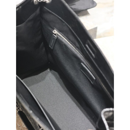 Riproduzione Fedele Dettagli perfetti Borse Firmate Replica shopping grande vintage stropicciata YSL Saint Laurent Niki Nero imitazioni