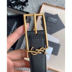 Dettagli perfetti Cintura YSL Saint Laurent New Cassandre Buckle 30MM Nero Dettagli perfetti Cintura YSL Saint Laurent New Cassandre Buckle 30MM Nero