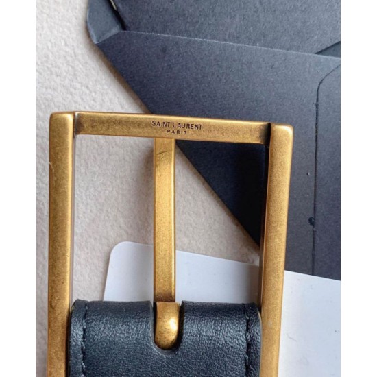 Replica Dettagli perfetti Cintura YSL Saint Laurent New Cassandre Buckle 30MM Nero Riproduzione Fedele Dettagli perfetti Cintura YSL Saint Laurent New Cassandre Buckle 30MM Nero imitazioni