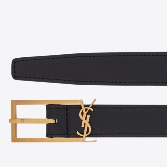 Replica Dettagli perfetti Cintura YSL Saint Laurent New Cassandre Buckle 30MM Nero Riproduzione Fedele Dettagli perfetti Cintura YSL Saint Laurent New Cassandre Buckle 30MM Nero imitazioni