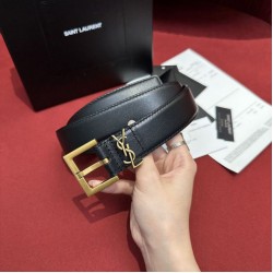 Replica Borsa Cintura YSL Saint Laurent Cassandre Square Buckle 20MM Nero Riproduzione Fedele replica Cintura YSL Saint Laurent Cassandre Square Buckle 20MM Nero imitazioni