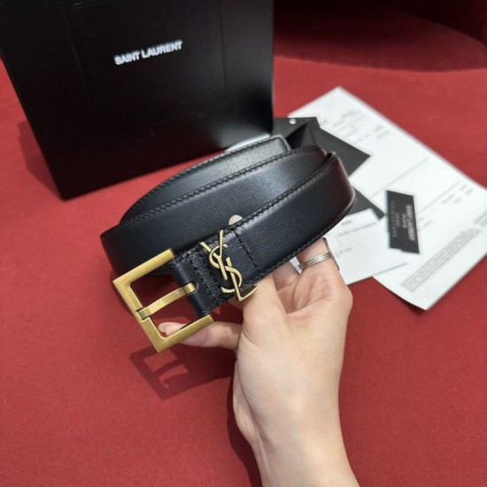 Replica Borsa Cintura YSL Saint Laurent Cassandre Square Buckle 20MM Nero Riproduzione Fedele replica Cintura YSL Saint Laurent Cassandre Square Buckle 20MM Nero imitazioni