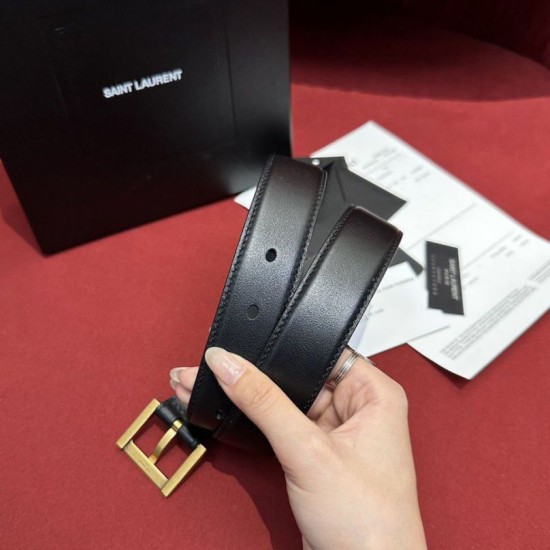 Replica Borsa Cintura YSL Saint Laurent Cassandre Square Buckle 20MM Nero Riproduzione Fedele replica Cintura YSL Saint Laurent Cassandre Square Buckle 20MM Nero imitazioni