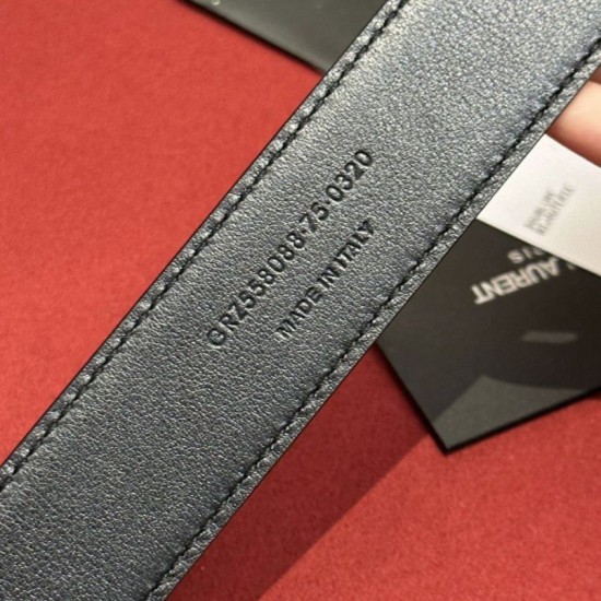 Replica Borsa Cintura YSL Saint Laurent Cassandre Square Buckle 20MM Nero Riproduzione Fedele replica Cintura YSL Saint Laurent Cassandre Square Buckle 20MM Nero imitazioni