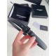 Riproduzione Fedele Cintura YSL Saint Laurent Cassandre Square Buckle 20MM Tutto Nero imitazioni
