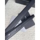 Riproduzione Fedele Cintura YSL Saint Laurent Cassandre Square Buckle 20MM Tutto Nero imitazioni