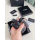Riproduzione Fedele Cintura YSL Saint Laurent Cassandre Square Buckle 20MM Nero imitazioni