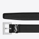 Riproduzione Fedele Cintura YSL Saint Laurent Cassandre Square Buckle 20MM Nero imitazioni