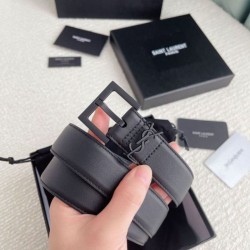 Replica Borsa Cintura YSL Saint Laurent Cassandre Square Buckle 30MM Tutto Nero Riproduzione Fedele replica Cintura YSL Saint Laurent Cassandre Square Buckle 30MM Tutto Nero imitazioni