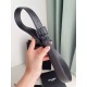 Riproduzione Fedele replica Cintura YSL Saint Laurent Cassandre Square Buckle 30MM Tutto Nero imitazioni