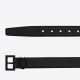 Riproduzione Fedele replica Cintura YSL Saint Laurent Cassandre Square Buckle 30MM Tutto Nero imitazioni