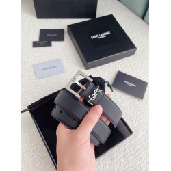 Cintura YSL Saint Laurent Cassandre Square Buckle 30MM Noir Cintura YSL Saint Laurent Cassandre Square Buckle 30MM Noir