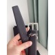 Riproduzione Fedele replica Cintura YSL Saint Laurent Cassandre Square Buckle 30MM Noir imitazioni