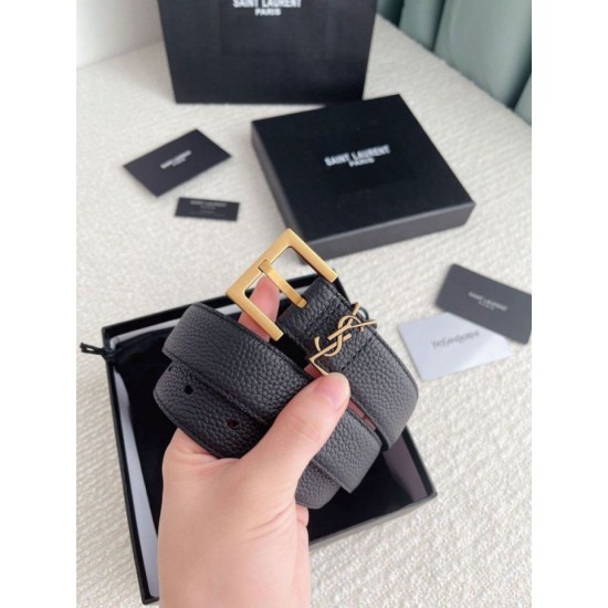 Replica Borsa Cintura YSL Saint Laurent Cassandre Square Buckle 20MM Nero Riproduzione Fedele replica Cintura YSL Saint Laurent Cassandre Square Buckle 20MM Nero imitazioni