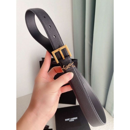 Replica Borsa Cintura YSL Saint Laurent Cassandre Square Buckle 20MM Nero Riproduzione Fedele replica Cintura YSL Saint Laurent Cassandre Square Buckle 20MM Nero imitazioni