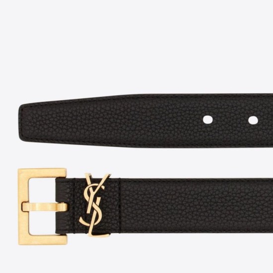Replica Borsa Cintura YSL Saint Laurent Cassandre Square Buckle 20MM Nero Riproduzione Fedele replica Cintura YSL Saint Laurent Cassandre Square Buckle 20MM Nero imitazioni