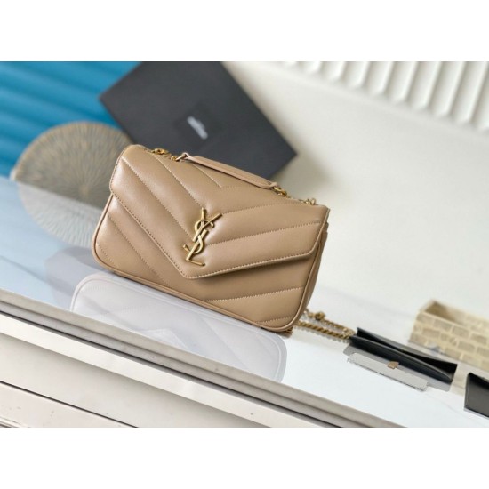 Replica YSL Saint Laurent LouLou Small Bag Matelasse Beige Riproduzione Fedele YSL Saint Laurent LouLou Small Bag Matelasse Beige imitazioni