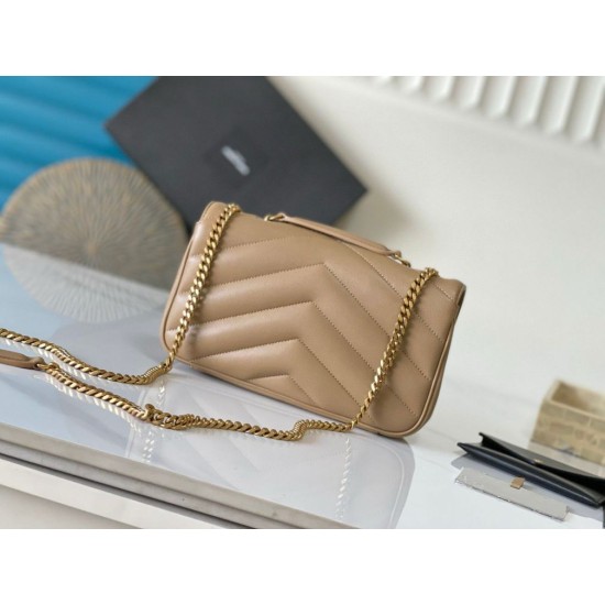 Replica YSL Saint Laurent LouLou Small Bag Matelasse Beige Riproduzione Fedele YSL Saint Laurent LouLou Small Bag Matelasse Beige imitazioni