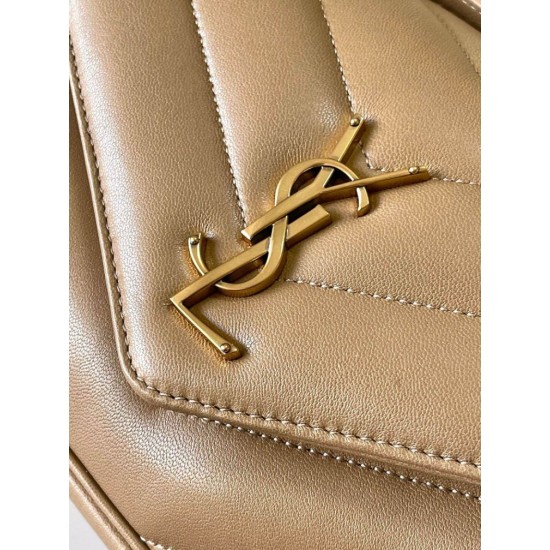 Replica YSL Saint Laurent LouLou Small Bag Matelasse Beige Riproduzione Fedele YSL Saint Laurent LouLou Small Bag Matelasse Beige imitazioni