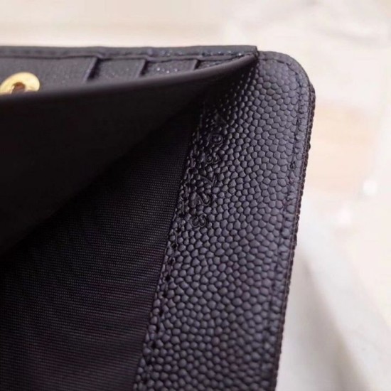 Replica Pari di alta qualità Portafoglio compatto con cerniera YSL Saint Laurent Nero Riproduzione Fedele Pari replica di alta qualità Portafoglio compatto con cerniera YSL Saint Laurent Nero imitazioni