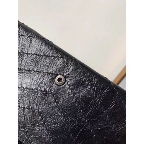 Replica Portafoglio grande Niki YSL Saint Laurent Crinkled Vintage Nero Riproduzione Fedele Portafoglio grande Niki YSL Saint Laurent Crinkled Vintage Nero imitazioni