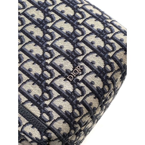 Riproduzione Fedele Replica borse griffate hobo morbida Dior Rider media Dior Oblique Jacquard nera/beige imitazioni
