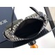 Riproduzione Fedele Replica borse griffate hobo morbida Dior Rider media Dior Oblique Jacquard nera/beige imitazioni