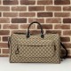 Replica Borsa da viaggio Gucci media in tela GG Gucci da uomo 802095 marrone Riproduzione Fedele Borsa da viaggio Gucci media in tela GG Replica Gucci da uomo 802095 marrone imitazioni