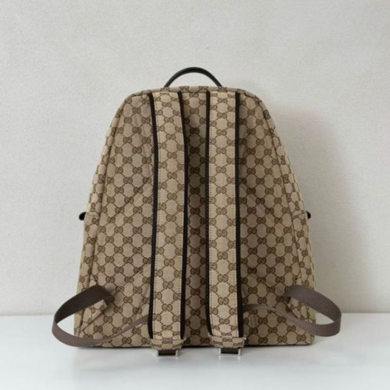 Riproduzione Fedele Zaino Gucci medio in tela GG Replica Gucci da uomo 824624 marrone imitazioni