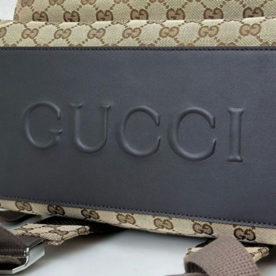 Riproduzione Fedele Zaino Gucci medio in tela GG Replica Gucci da uomo 824624 marrone imitazioni