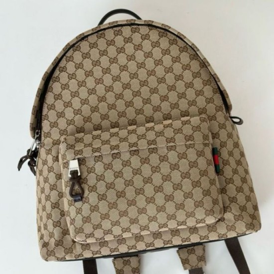Riproduzione Fedele Zaino Gucci medio in tela GG Replica Gucci da uomo 824624 marrone imitazioni